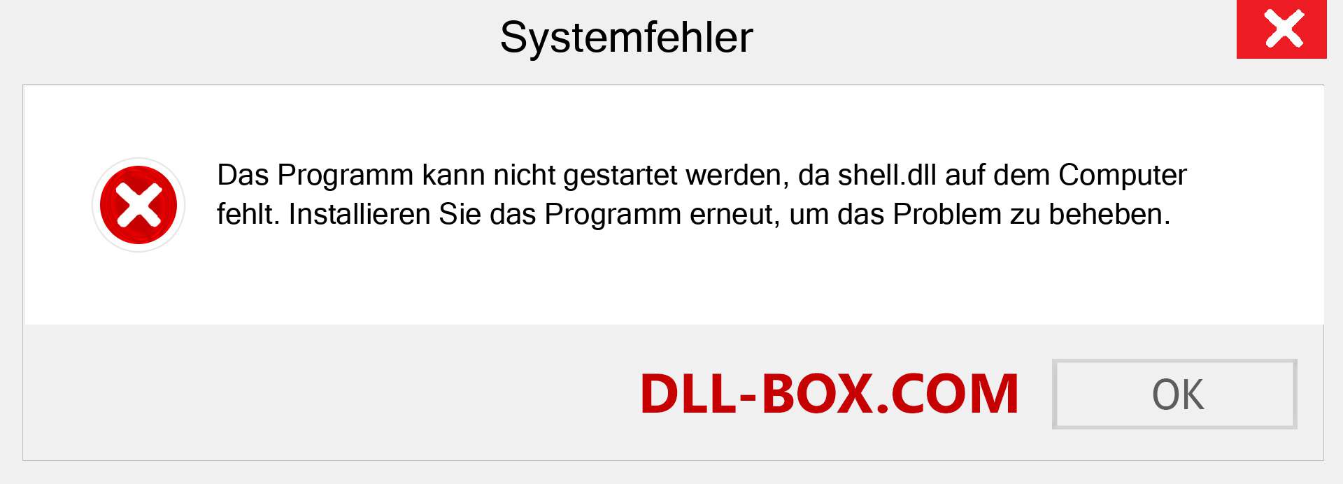 shell.dll-Datei fehlt?. Download für Windows 7, 8, 10 - Fix shell dll Missing Error unter Windows, Fotos, Bildern